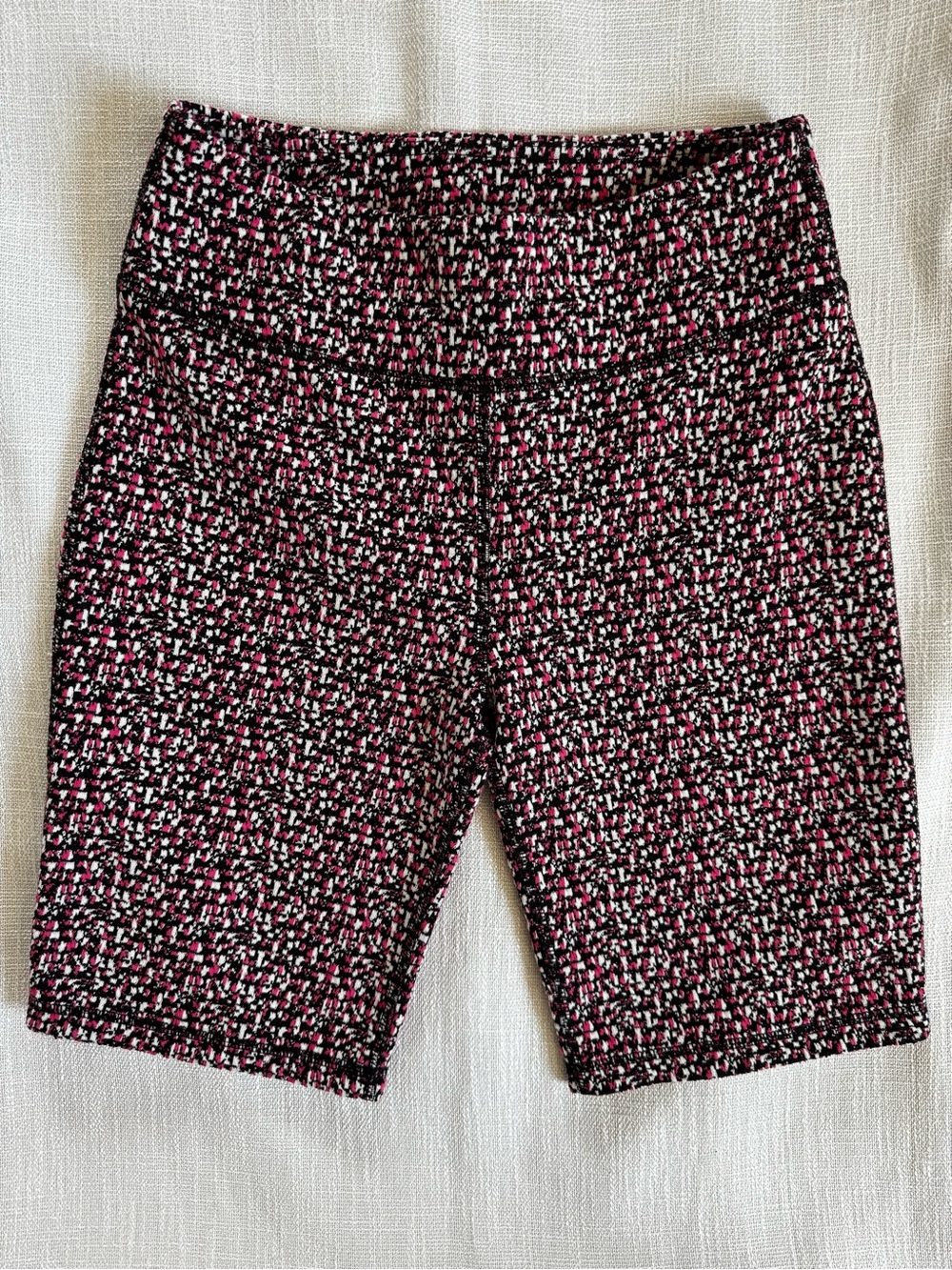 J. Crew Black, Pink & White Tweed-Style Bike Shorts